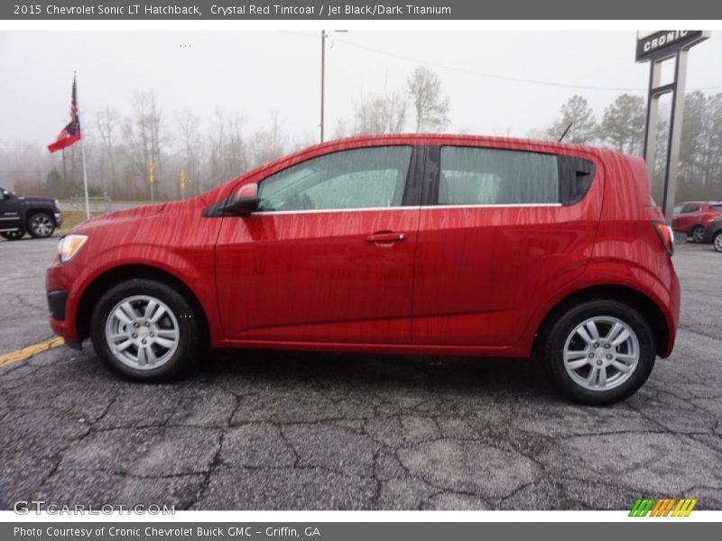 Crystal Red Tintcoat / Jet Black/Dark Titanium 2015 Chevrolet Sonic LT Hatchback