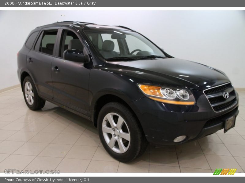 Deepwater Blue / Gray 2008 Hyundai Santa Fe SE