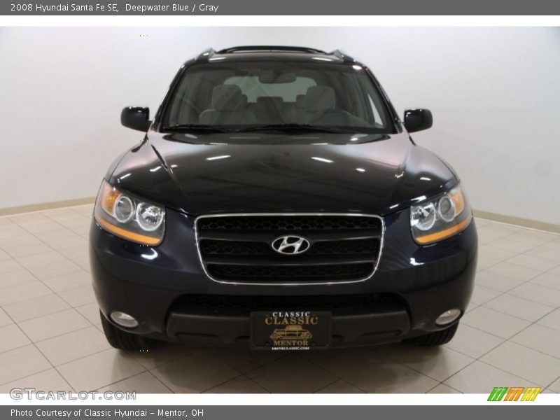 Deepwater Blue / Gray 2008 Hyundai Santa Fe SE