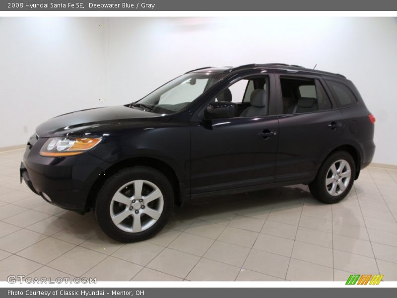 Deepwater Blue / Gray 2008 Hyundai Santa Fe SE