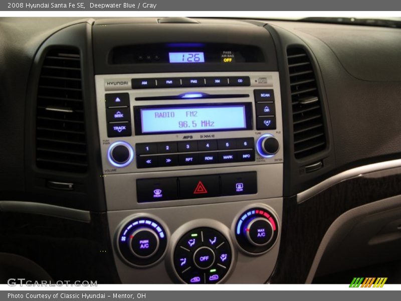 Deepwater Blue / Gray 2008 Hyundai Santa Fe SE
