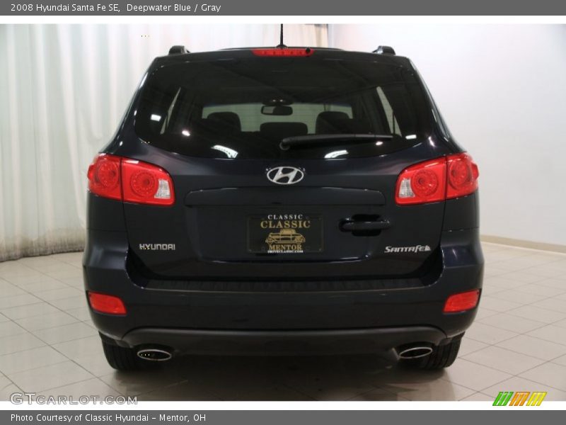 Deepwater Blue / Gray 2008 Hyundai Santa Fe SE