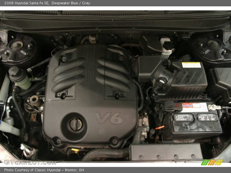 Deepwater Blue / Gray 2008 Hyundai Santa Fe SE