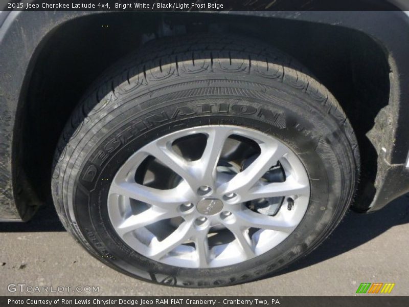 Bright White / Black/Light Frost Beige 2015 Jeep Cherokee Latitude 4x4