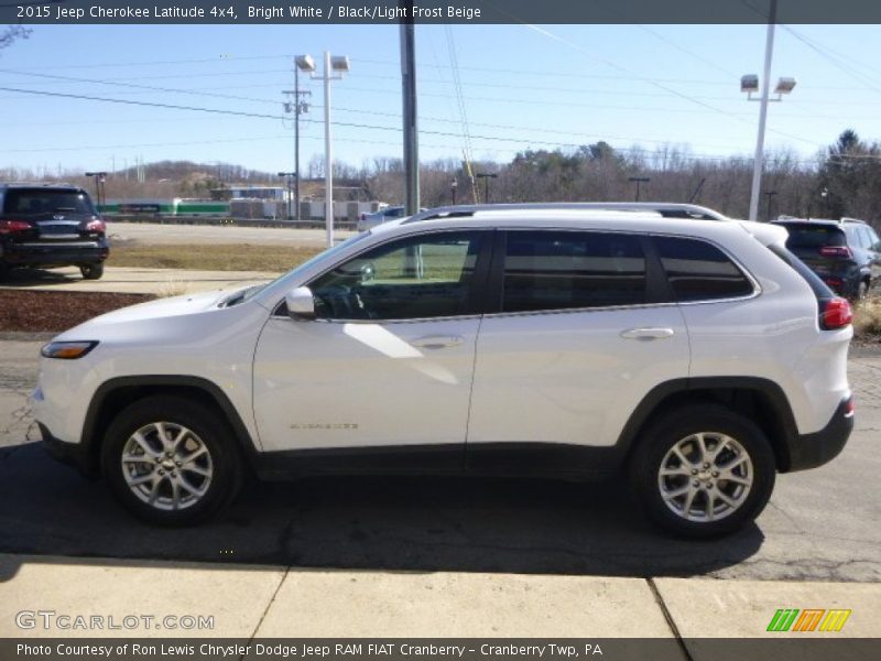 Bright White / Black/Light Frost Beige 2015 Jeep Cherokee Latitude 4x4