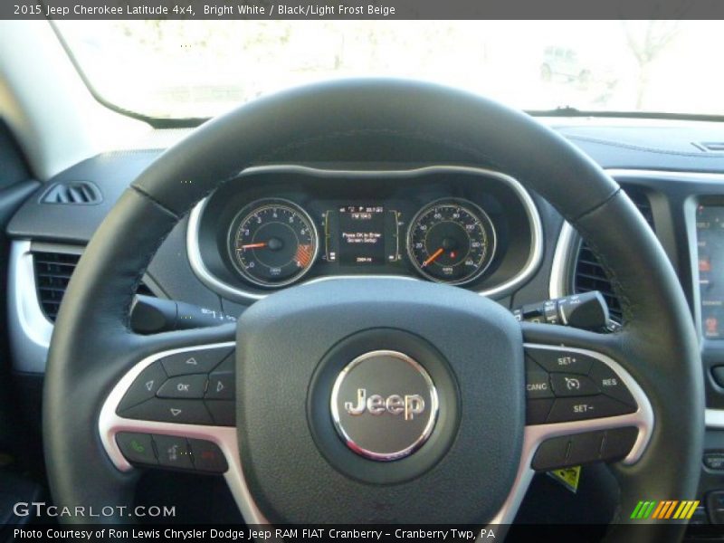 Bright White / Black/Light Frost Beige 2015 Jeep Cherokee Latitude 4x4
