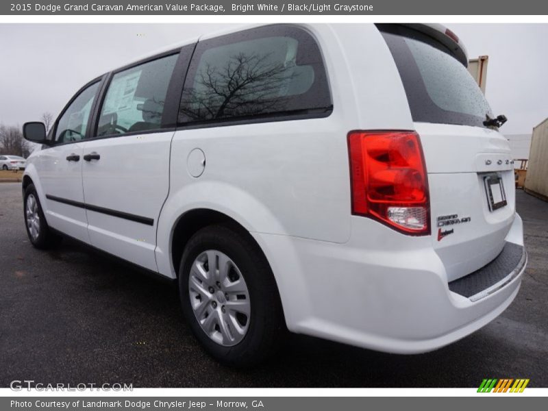 Bright White / Black/Light Graystone 2015 Dodge Grand Caravan American Value Package
