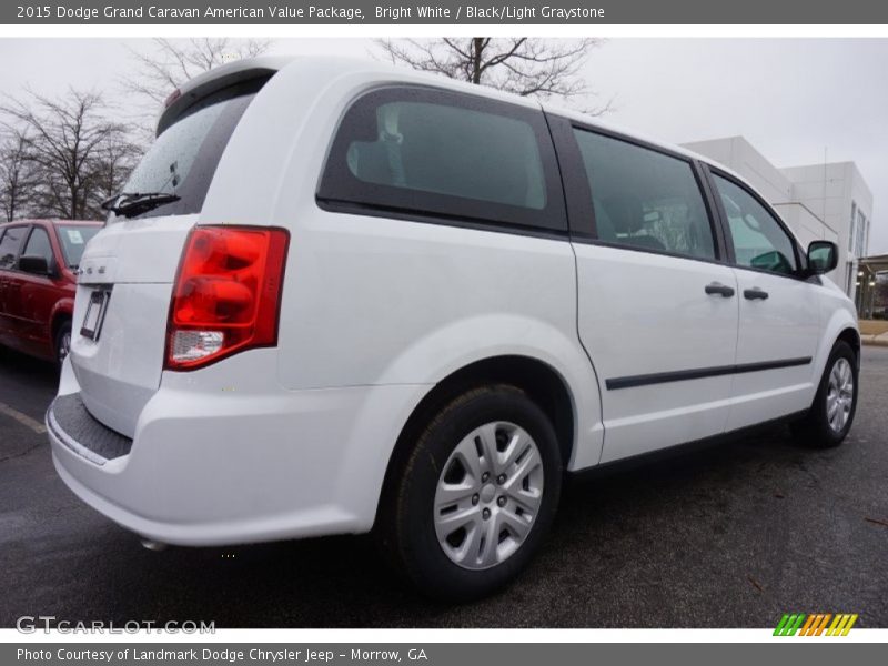 Bright White / Black/Light Graystone 2015 Dodge Grand Caravan American Value Package