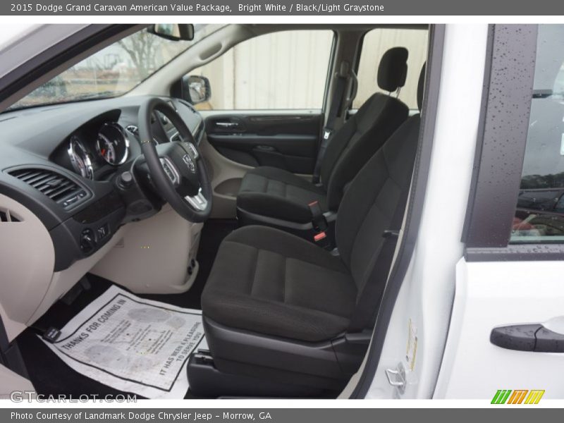 Bright White / Black/Light Graystone 2015 Dodge Grand Caravan American Value Package