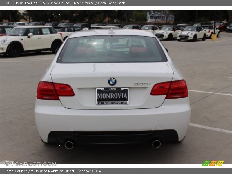 Alpine White / Coral Red/Black 2012 BMW 3 Series 335i xDrive Coupe