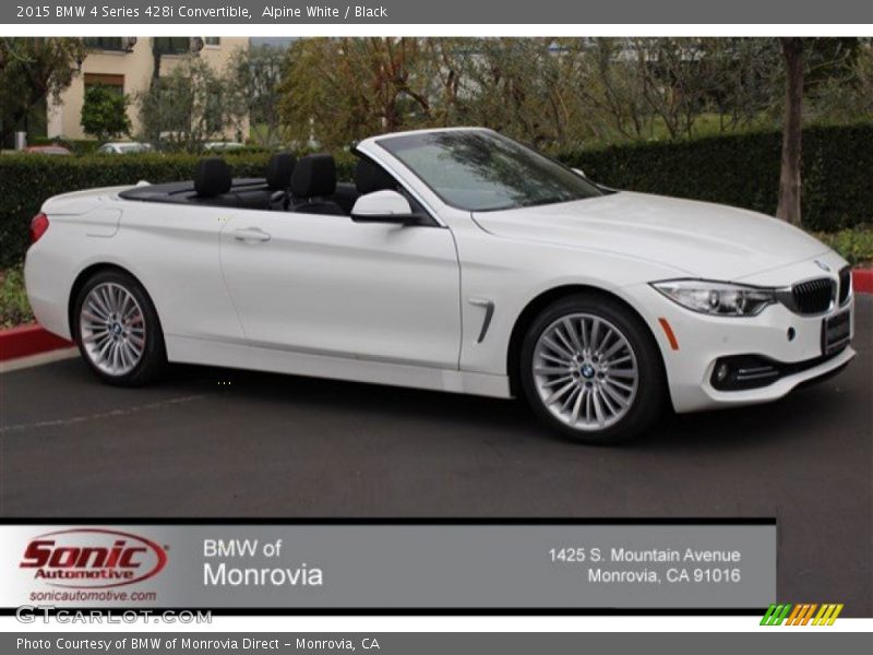 Alpine White / Black 2015 BMW 4 Series 428i Convertible