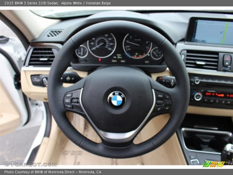 Alpine White / Venetian Beige 2015 BMW 3 Series 328i Sedan