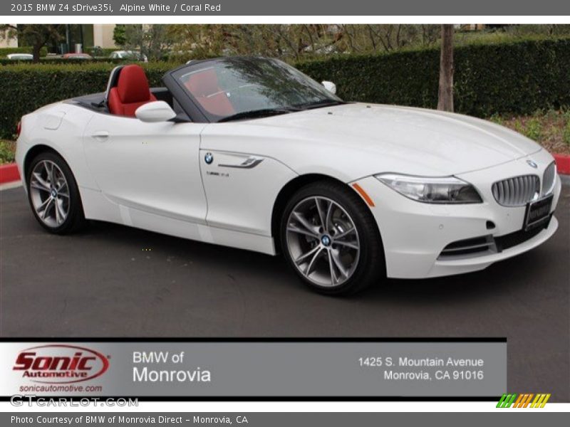 Alpine White / Coral Red 2015 BMW Z4 sDrive35i