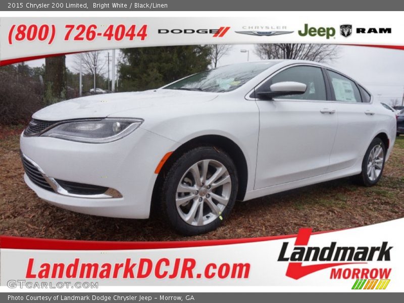 Bright White / Black/Linen 2015 Chrysler 200 Limited