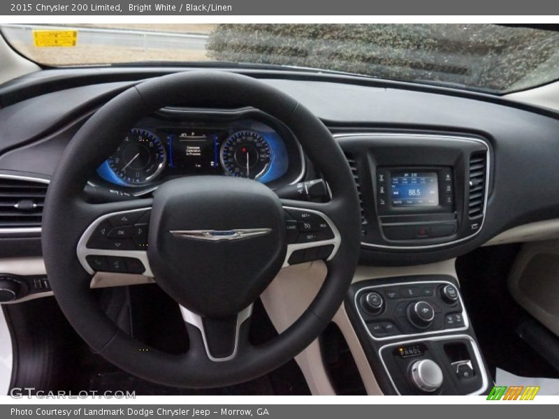 Bright White / Black/Linen 2015 Chrysler 200 Limited