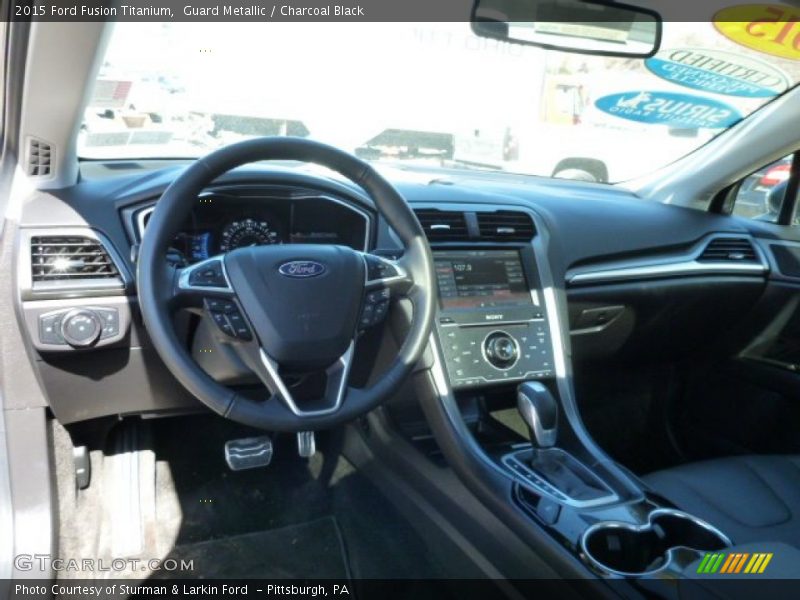Guard Metallic / Charcoal Black 2015 Ford Fusion Titanium