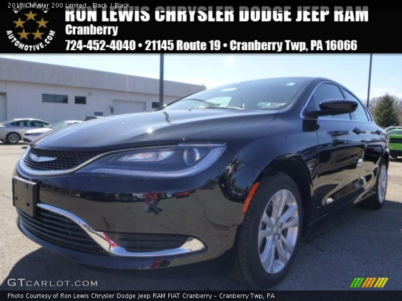 Black / Black 2015 Chrysler 200 Limited
