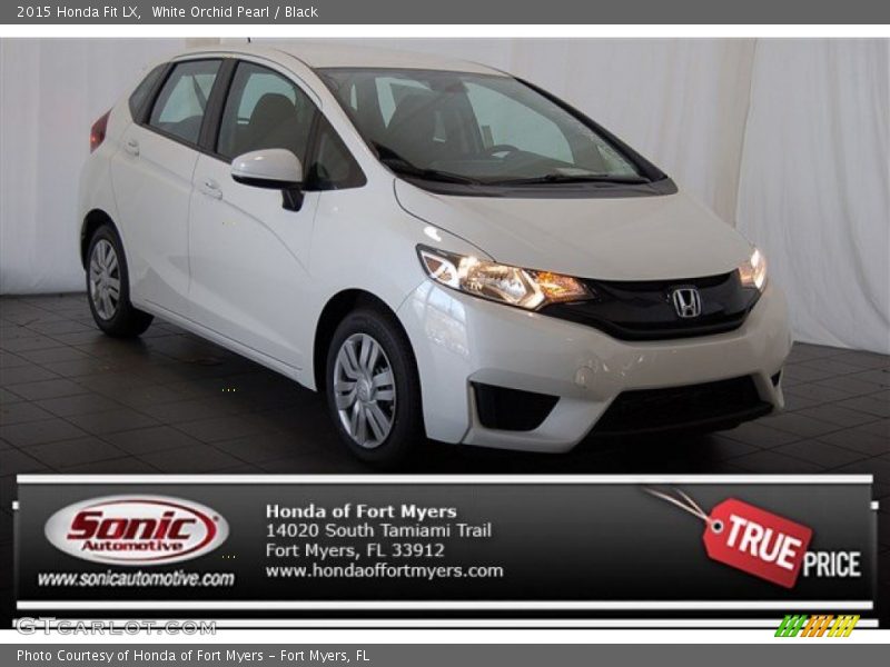 White Orchid Pearl / Black 2015 Honda Fit LX