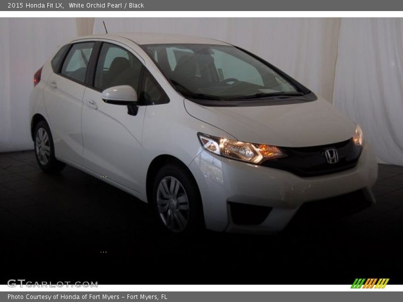White Orchid Pearl / Black 2015 Honda Fit LX