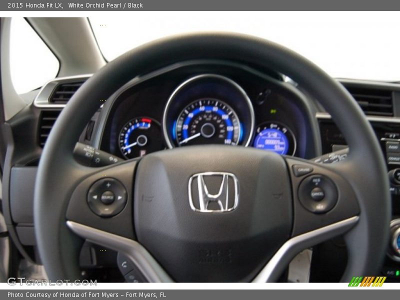 White Orchid Pearl / Black 2015 Honda Fit LX