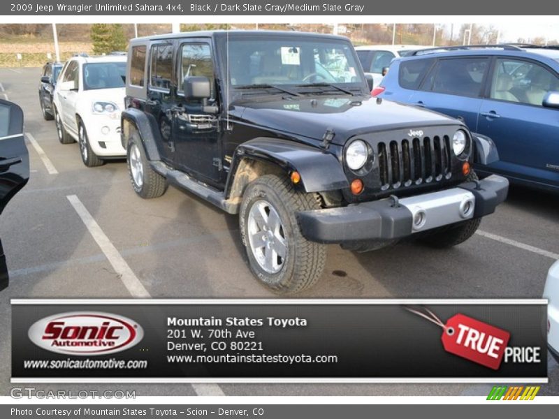 Black / Dark Slate Gray/Medium Slate Gray 2009 Jeep Wrangler Unlimited Sahara 4x4