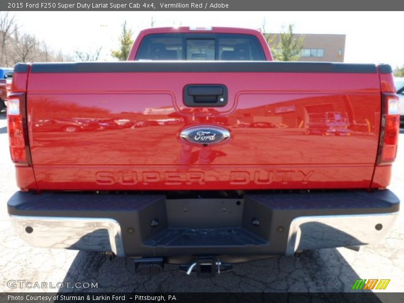 Vermillion Red / Adobe 2015 Ford F250 Super Duty Lariat Super Cab 4x4