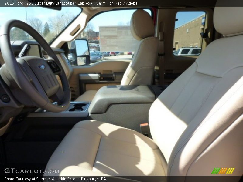 Vermillion Red / Adobe 2015 Ford F250 Super Duty Lariat Super Cab 4x4