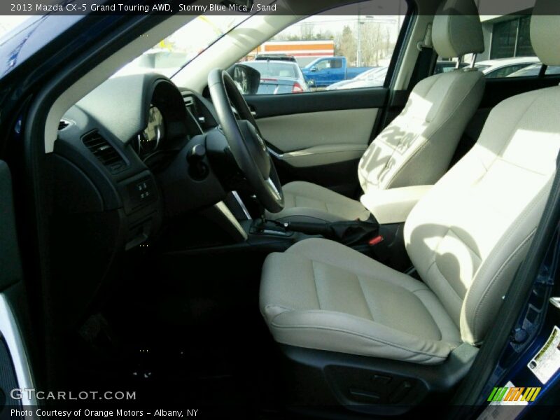 Stormy Blue Mica / Sand 2013 Mazda CX-5 Grand Touring AWD