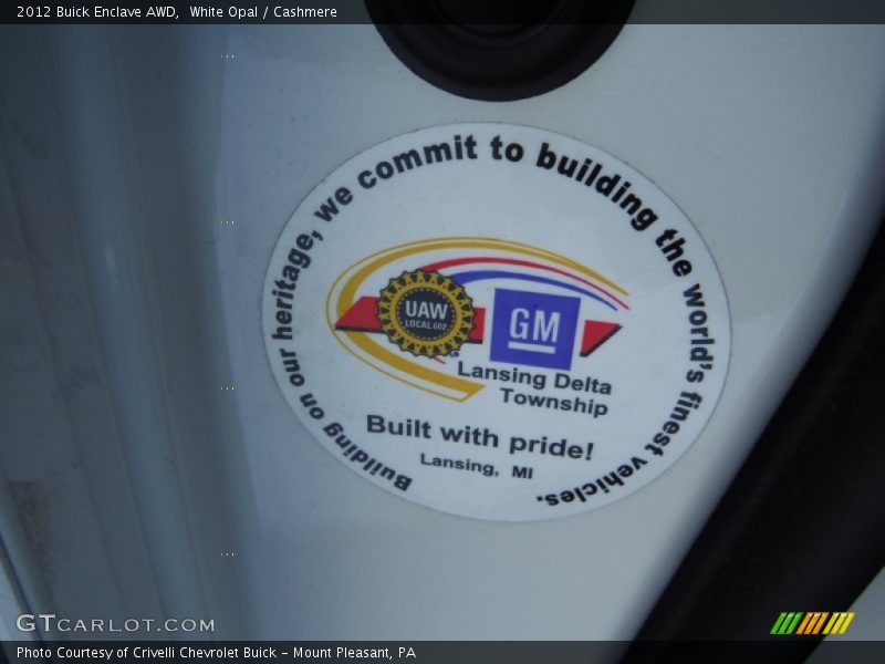 White Opal / Cashmere 2012 Buick Enclave AWD