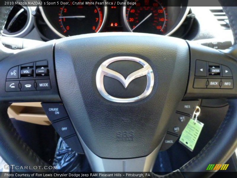 Crystal White Pearl Mica / Dune Beige 2010 Mazda MAZDA3 s Sport 5 Door