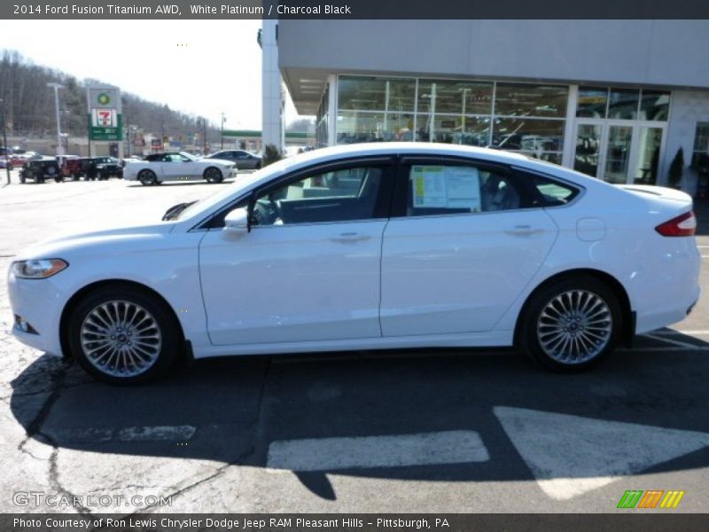 White Platinum / Charcoal Black 2014 Ford Fusion Titanium AWD