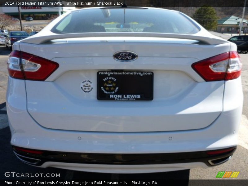 White Platinum / Charcoal Black 2014 Ford Fusion Titanium AWD