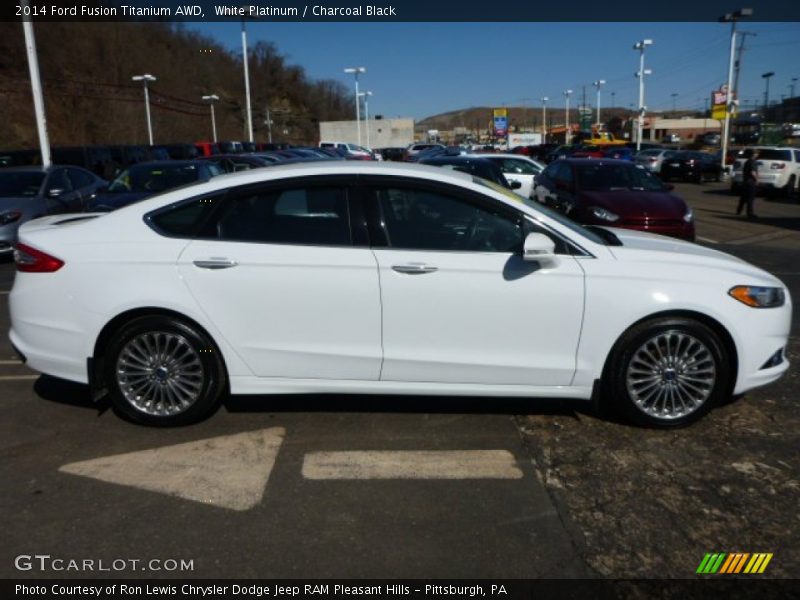 White Platinum / Charcoal Black 2014 Ford Fusion Titanium AWD