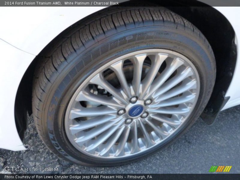 White Platinum / Charcoal Black 2014 Ford Fusion Titanium AWD