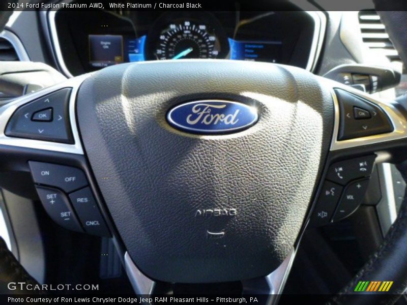 White Platinum / Charcoal Black 2014 Ford Fusion Titanium AWD