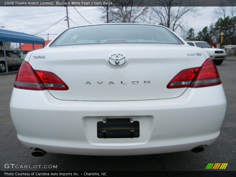 Blizzard White Pearl / Ivory Beige 2008 Toyota Avalon Limited