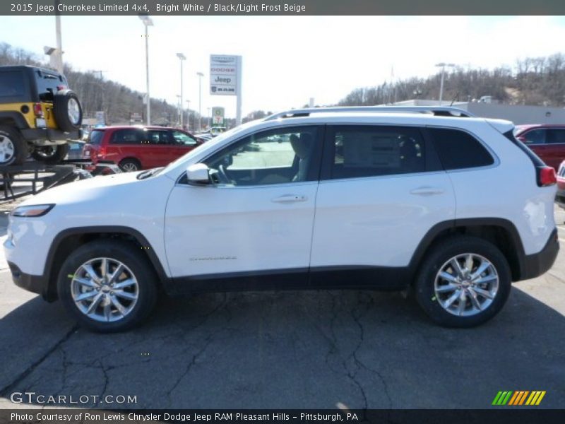 Bright White / Black/Light Frost Beige 2015 Jeep Cherokee Limited 4x4
