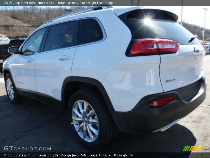 Bright White / Black/Light Frost Beige 2015 Jeep Cherokee Limited 4x4
