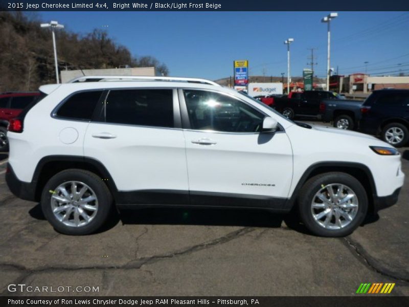 Bright White / Black/Light Frost Beige 2015 Jeep Cherokee Limited 4x4