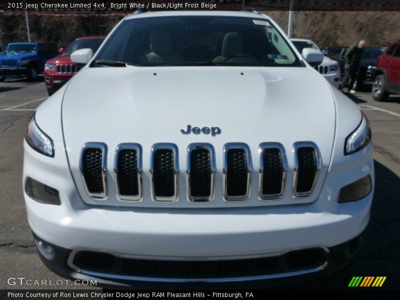 Bright White / Black/Light Frost Beige 2015 Jeep Cherokee Limited 4x4