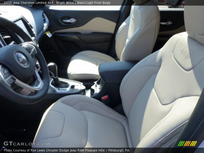 Bright White / Black/Light Frost Beige 2015 Jeep Cherokee Limited 4x4