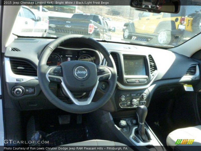 Bright White / Black/Light Frost Beige 2015 Jeep Cherokee Limited 4x4