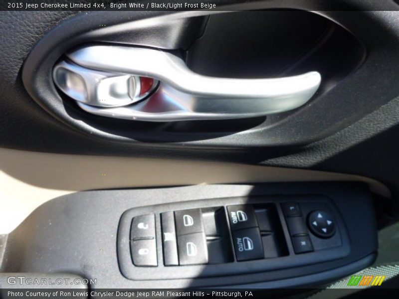 Bright White / Black/Light Frost Beige 2015 Jeep Cherokee Limited 4x4