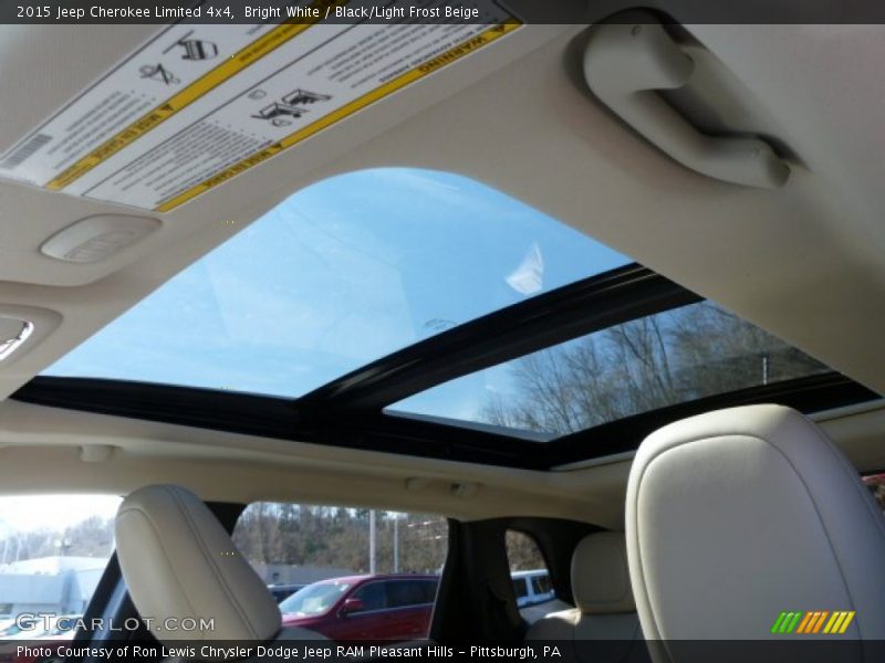 Bright White / Black/Light Frost Beige 2015 Jeep Cherokee Limited 4x4