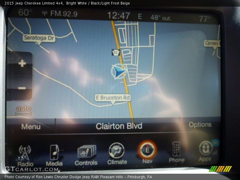 Bright White / Black/Light Frost Beige 2015 Jeep Cherokee Limited 4x4