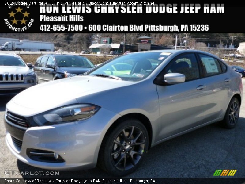 Billet Silver Metallic / Black/Light Tungsten Accent Stitching 2015 Dodge Dart Rallye