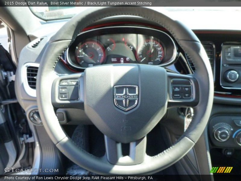 Billet Silver Metallic / Black/Light Tungsten Accent Stitching 2015 Dodge Dart Rallye