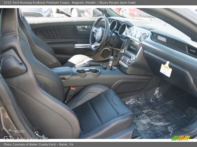 Magnetic Metallic / Ebony Recaro Sport Seats 2015 Ford Mustang EcoBoost Premium Coupe