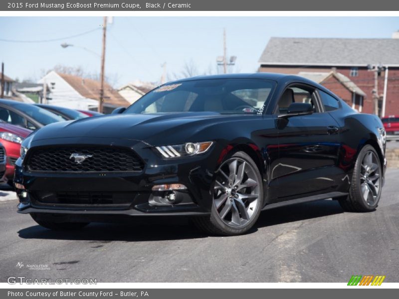 Black / Ceramic 2015 Ford Mustang EcoBoost Premium Coupe
