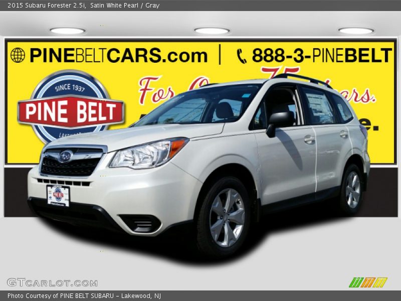 Satin White Pearl / Gray 2015 Subaru Forester 2.5i
